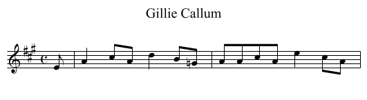 Gillie Callum - staff notation