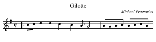 Gilotte - staff notation