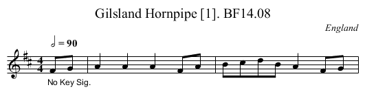 Gilsland Hornpipe [1]. BF14.08 - staff notation