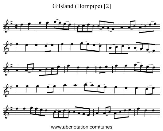 Gilsland (Hornpipe) [2] - staff notation