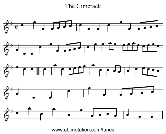 Gimcrack, The - staff notation