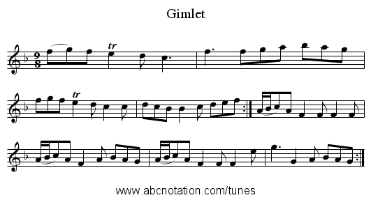 Gimlet - staff notation