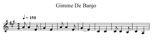 Gimme De Banjo - staff notation
