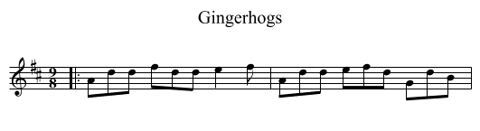 Gingerhogs - staff notation