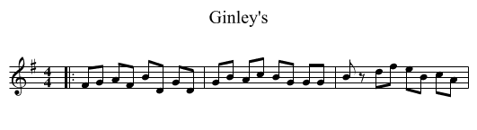 Ginley's - staff notation