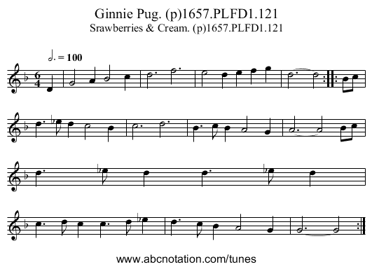 Ginnie Pug. (p)1657.PLFD1.121 - staff notation