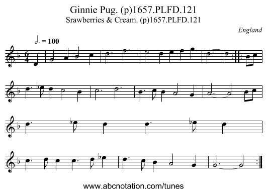 Ginnie Pug. (p)1657.PLFD.121 - staff notation