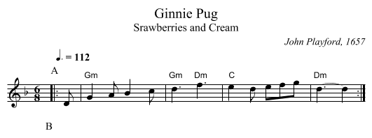 Ginnie Pug - staff notation