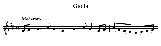 Giolla - staff notation