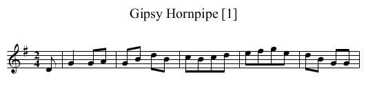Gipsy Hornpipe [1] - staff notation
