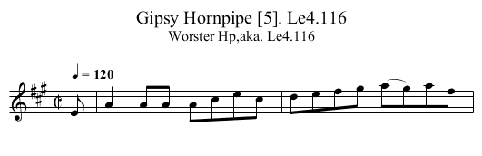 Gipsy Hornpipe [5]. Le4.116 - staff notation