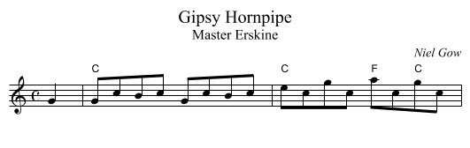 Gipsy Hornpipe - staff notation
