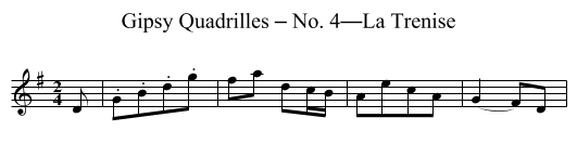 Gipsy Quadrilles – No. 4—La Trenise - staff notation