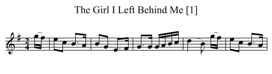 Girl I Left Behind Me [1], The - staff notation