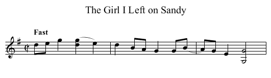 Girl I Left on Sandy, The - staff notation