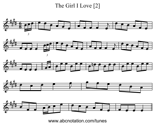 Girl I Love [2], The - staff notation