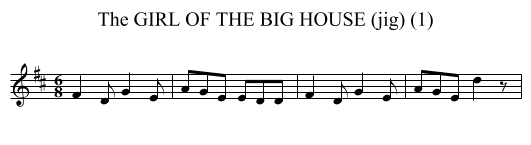 GIRL OF THE BIG HOUSE (jig) (1), The - staff notation