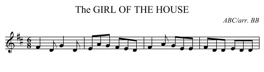 GIRL OF THE HOUSE, The - staff notation