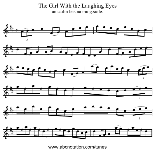 Girl With the Laughing Eyes, The - staff notation