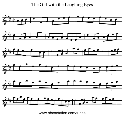 Girl with the Laughing Eyes, The - staff notation