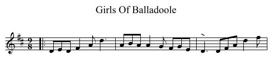 Girls Of Balladoole - staff notation
