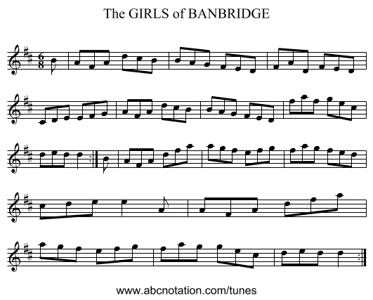 GIRLS of BANBRIDGE, The - staff notation