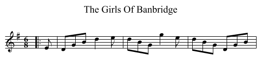 Girls Of Banbridge, The  - staff notation