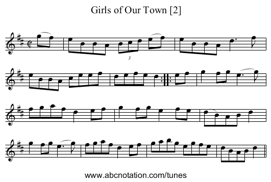 Girls of Our Town [2] - staff notation