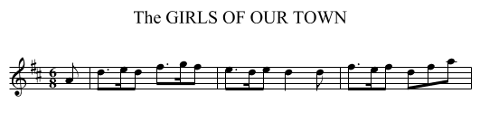GIRLS OF OUR TOWN, The - staff notation