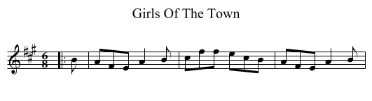 Girls Of The Town - staff notation