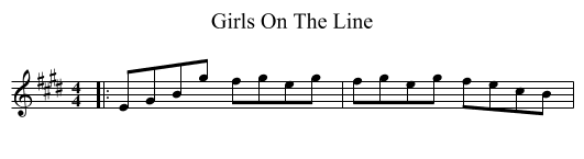 Girls On The Line - staff notation
