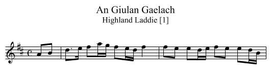 Giulan Gaelach, An - staff notation