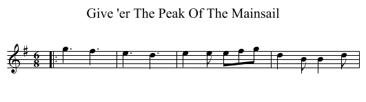 Give 'er The Peak Of The Mainsail - staff notation