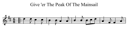 Give 'er The Peak Of The Mainsail - staff notation