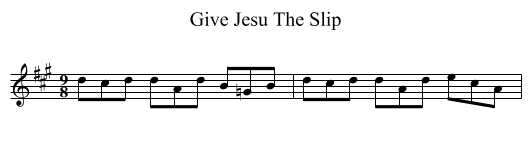 Give Jesu The Slip - staff notation