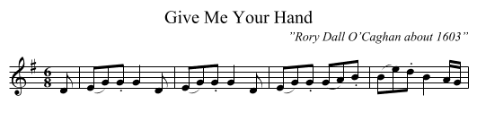 Give Me Your Hand - staff notation