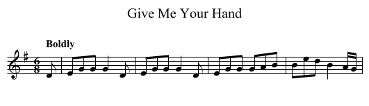 Give Me Your Hand - staff notation