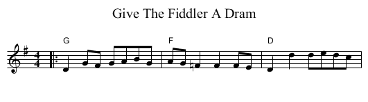 Give The Fiddler A Dram - staff notation