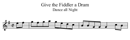 Give the Fiddler a Dram - staff notation