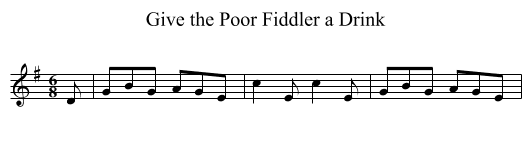 Give the Poor Fiddler a Drink - staff notation