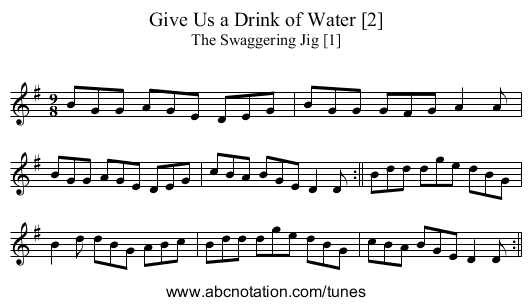 Give Us a Drink of Water [2] - staff notation