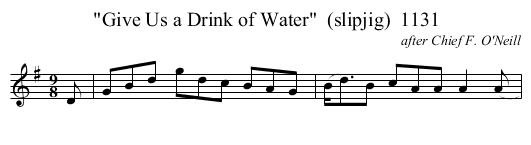 Give Us a Drink of Water  (slipjig)  1131 - staff notation