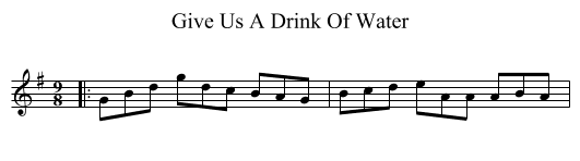 Give Us A Drink Of Water - staff notation