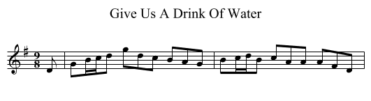 Give Us A Drink Of Water - staff notation