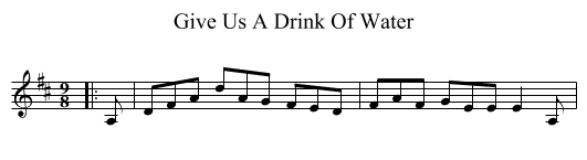 Give Us A Drink Of Water - staff notation