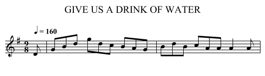 GIVE US A DRINK OF WATER - staff notation