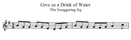 Give us a Drink of Water - staff notation