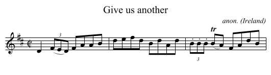 Give us another - staff notation
