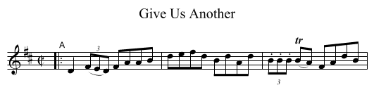 Give Us Another - staff notation