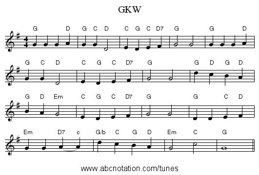 GKW - staff notation